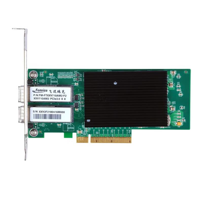 FEMRICE Intel XXV710AM2 25G Dual-Port Fiber Optic Network Card with Multimode Modules (CN version)