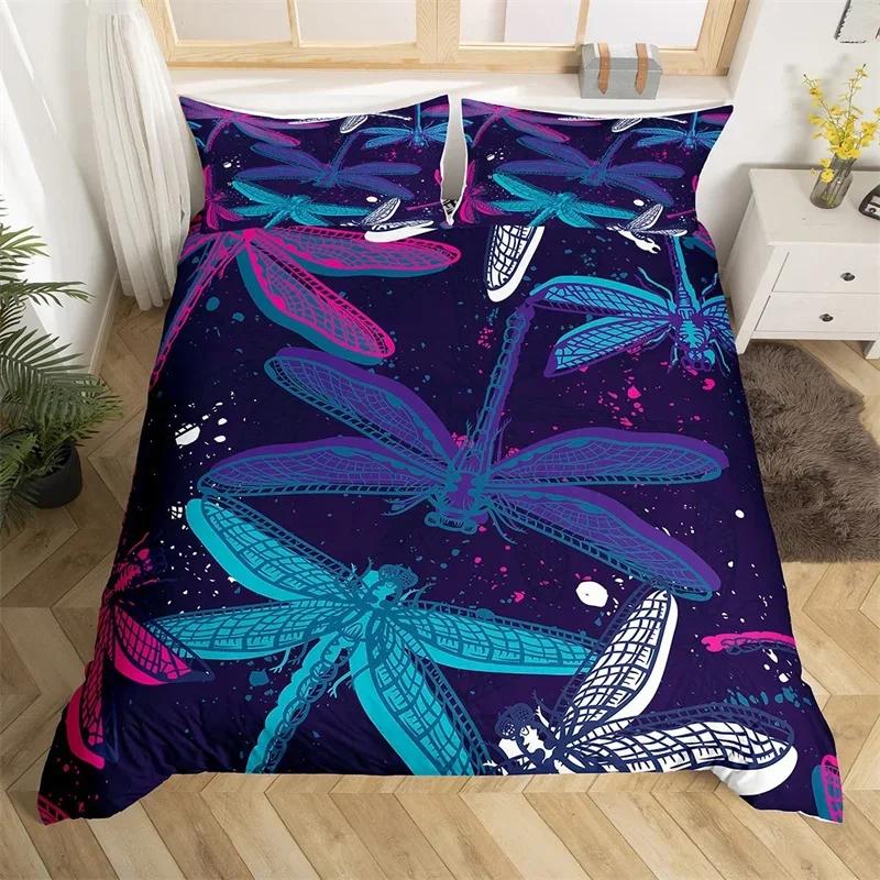 Comforter Dragonfly Single Twin King Girls Dandelion Bedding Set Butterflies Botanical Floral Comforter For Women Room