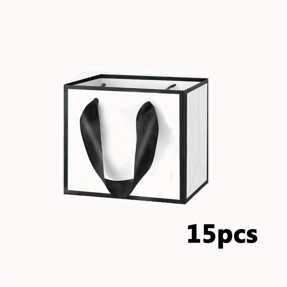 

15 шт. Мини-пакеты из белой бумаги с ручками, идеально подходят для свадебных сувениров, дней рождения, Дня матери, подарков на День святого Валентина, демонстрации ювелирных изделий 15pcs