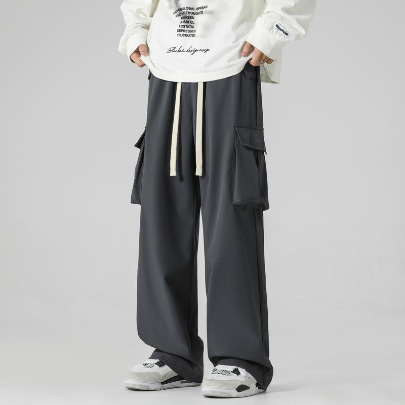 Men's simple drape paratrooper overalls men's big pockets casual trousers trendy fashion versatile pants