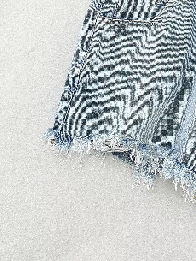 New Summer Street Fashion: European & American Casual Ripped Denim Shorts for Women