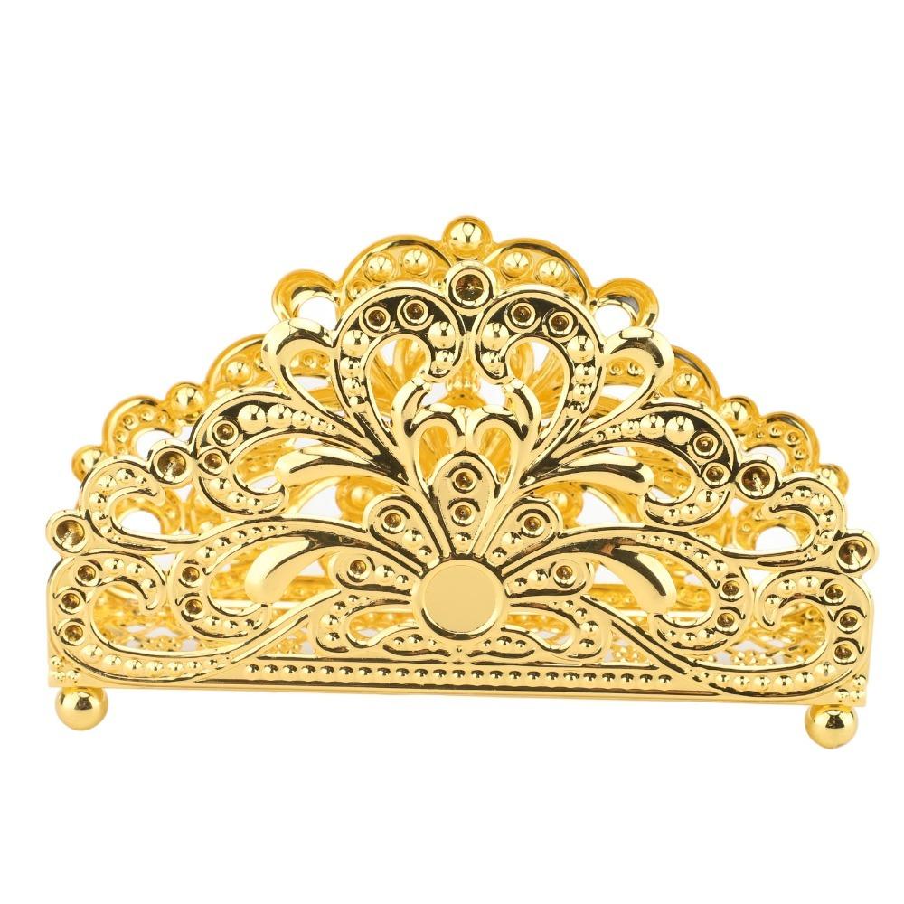 Napkin Holders Gold Napkin Holder Standing Iron Napkin Dispenser Peacock Plaid Napkin Stand Kitchen Counter