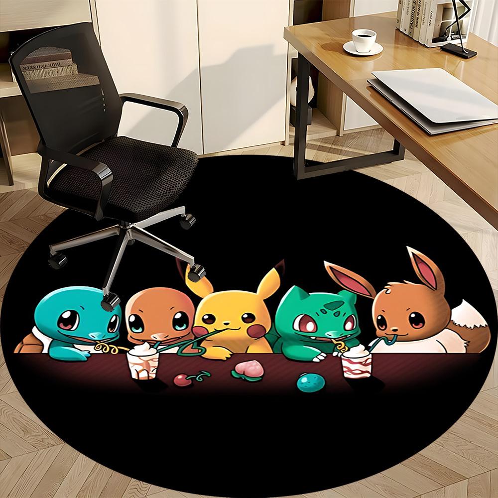 1pc Pokémon Friends Office Round Area Rug, Under Office Chairs Bedroom Living Room Home Decor  A1022239