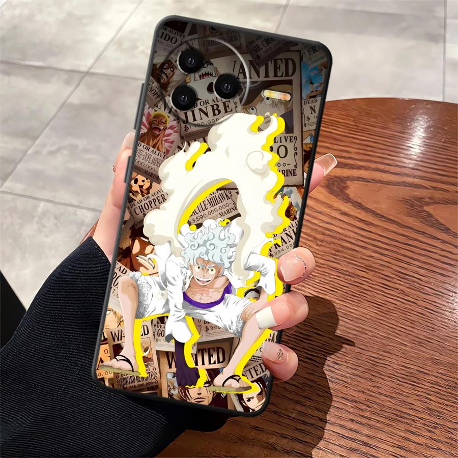 Black Soft Phone Cover Case for Xiaomi Redmi A4 9 A1 A2 Plus 13C 10 K40 K80 Pro A3 12C 14C A5 One Piece Anime Luffy