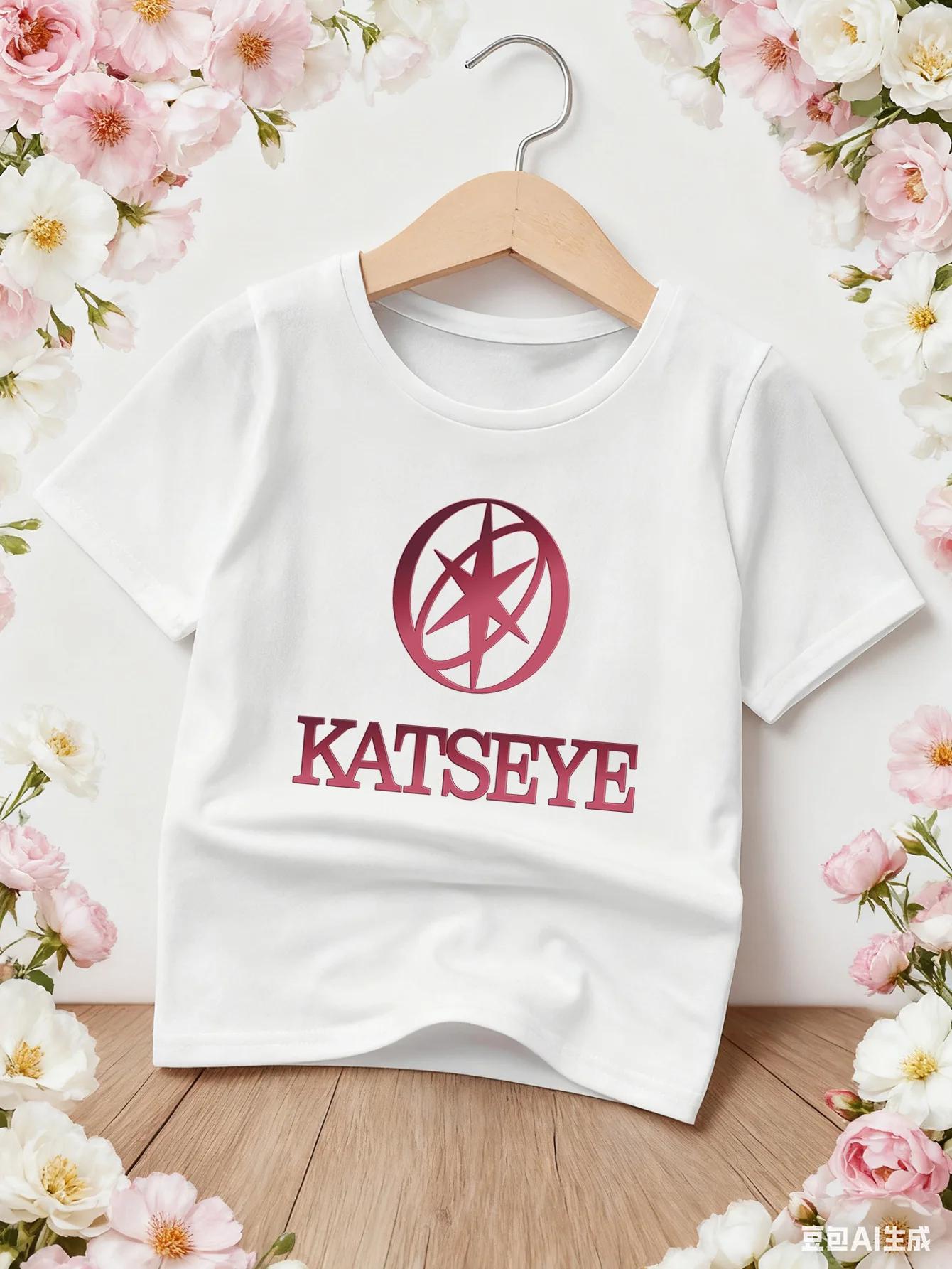 KATSEYE Trendy Girls round Neck Short Sleeve TShirt Comfortable Casual Fashion Printed Top for Kids 100