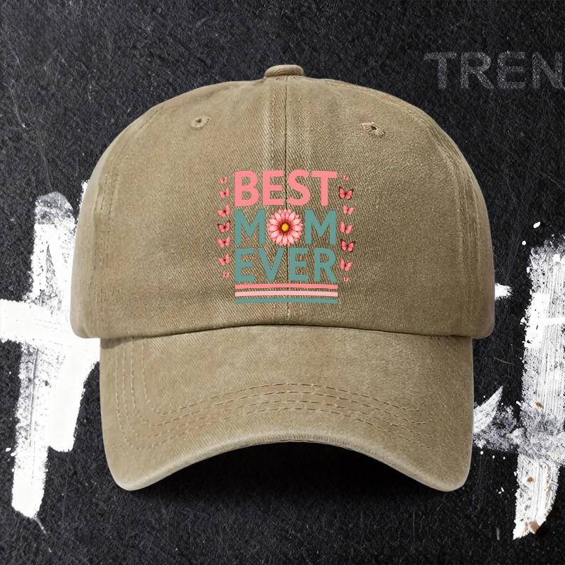 pc BEST MOM EVER Adjustable Baseball Cap Lightweight Printed Womens Hat Best Mom Ever Unisexs Trendy Cap an Ideal Gift f 1pc