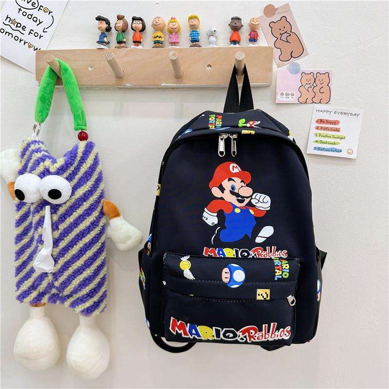 Mario Stitch Batman Backpack Oxford School Bag Handbag Student Kids Gift