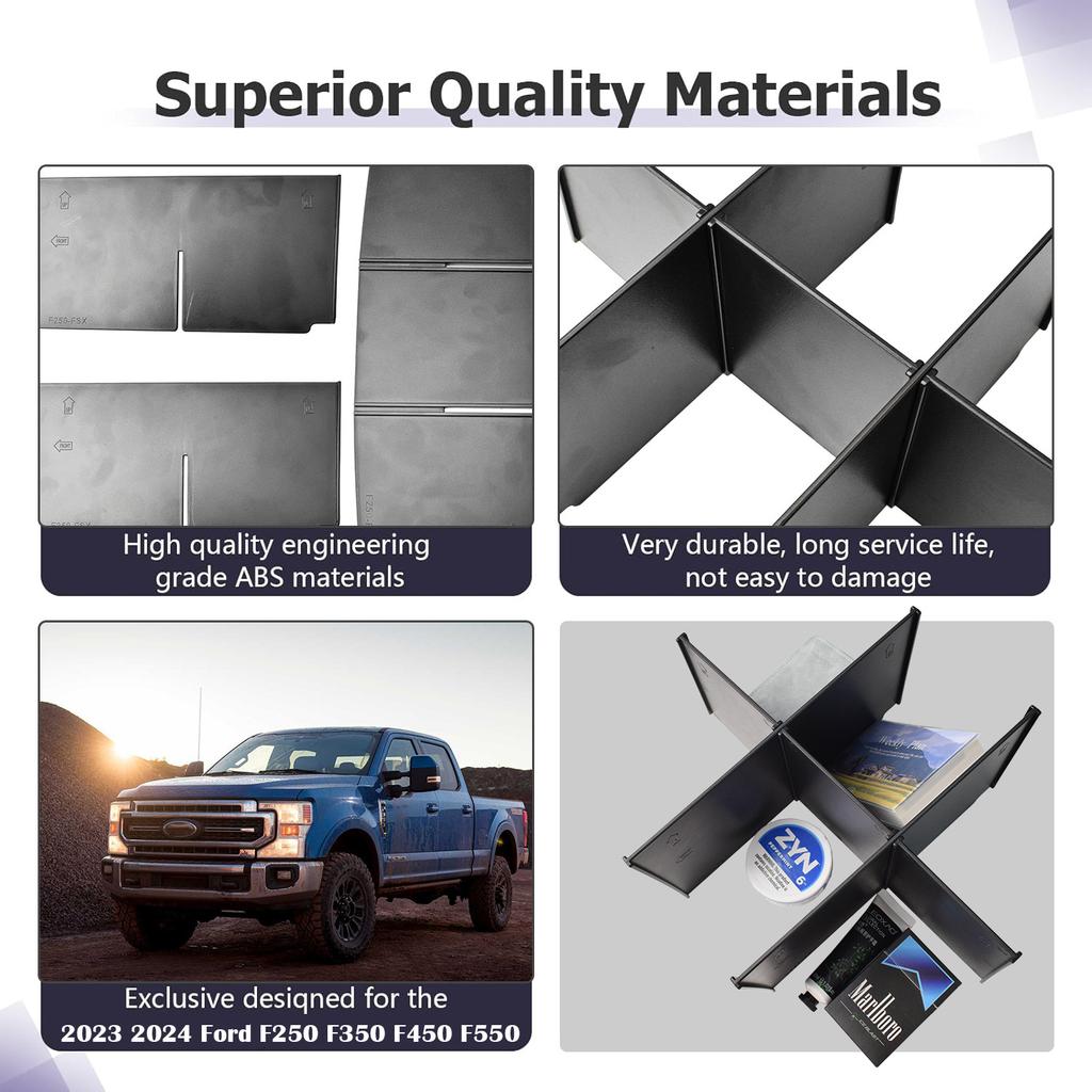 Für 2025 2025 2025 Ford F250 F350 F450 F550 Mittelkonsolen-Organizer Armlehnen-Ablagefächer Fach Sekundärbox Autozubehör