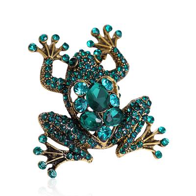 Fashion Frog Shape Full Diamond Alloy Corsage Hot Sale Rhinestone Brooch Supply
