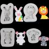 Food Grade Resin Soap Making Mould Safe Silicone Mold Lovely Cartoon Animal Charm Design Baking Craft Tool