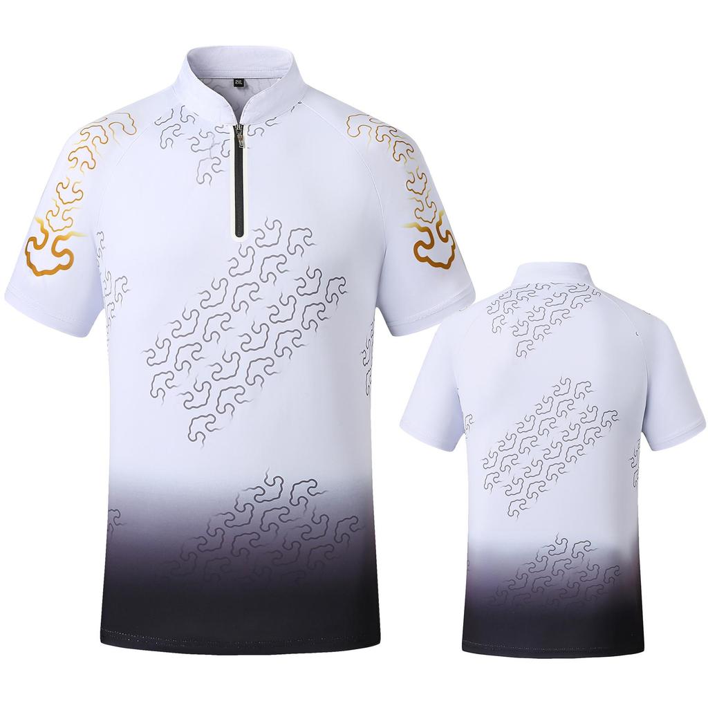 Unisex Quick-Dry Stand Collar Polo Shirt - Short Sleeve Casual Sportswear