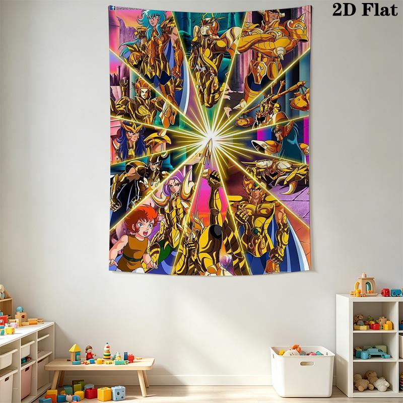 Saint Seiya Legend Continues Tapestry Background Cloth Fashion Print Background Wall Hanging Cloth Soft Christmas Gift