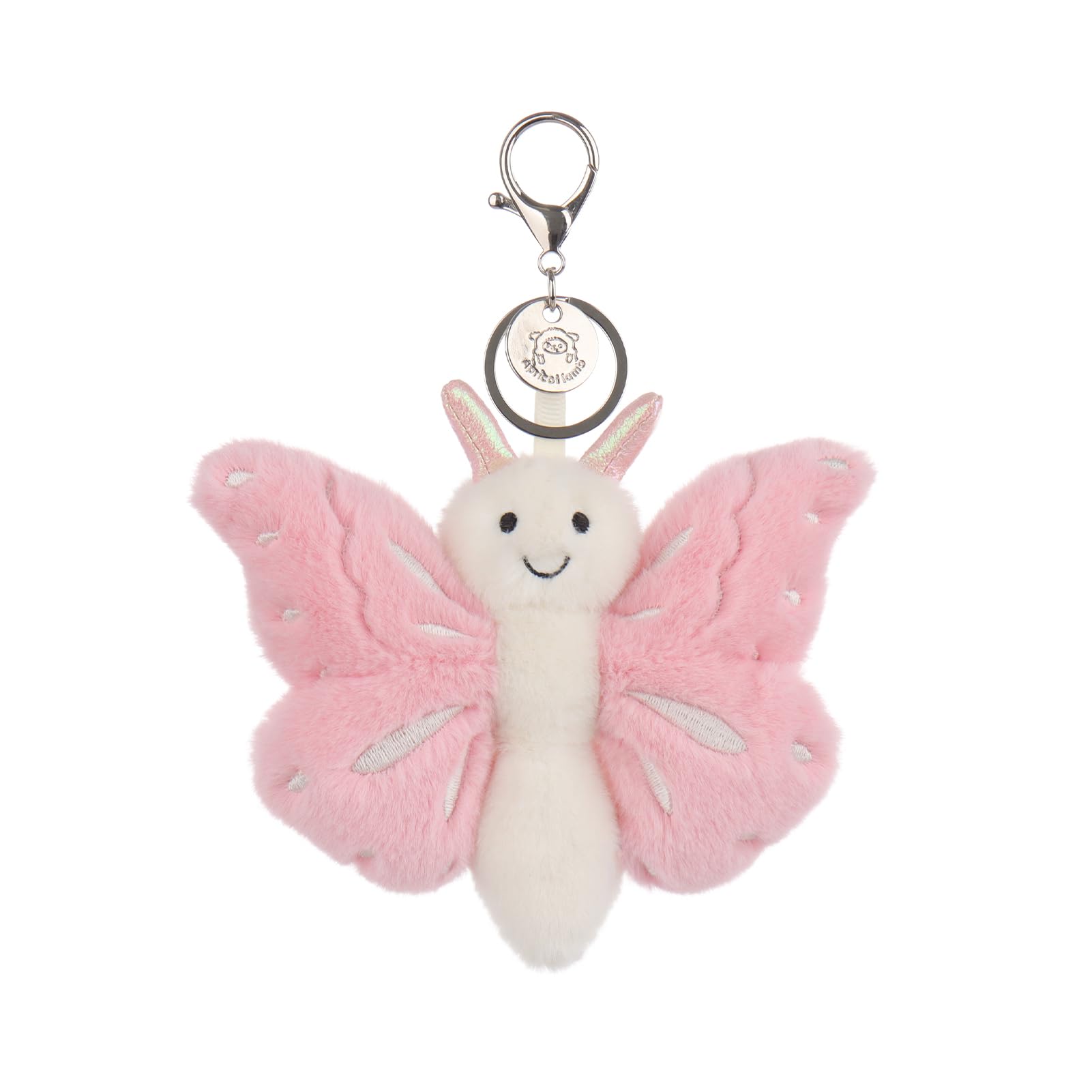 

Apricot Lamb Pink Free Butterfly Cute Soft Keychain Plush Perfect for Boys and Fits Kids Backpacks and 13cm Toy, Girls, Purses, рожевий