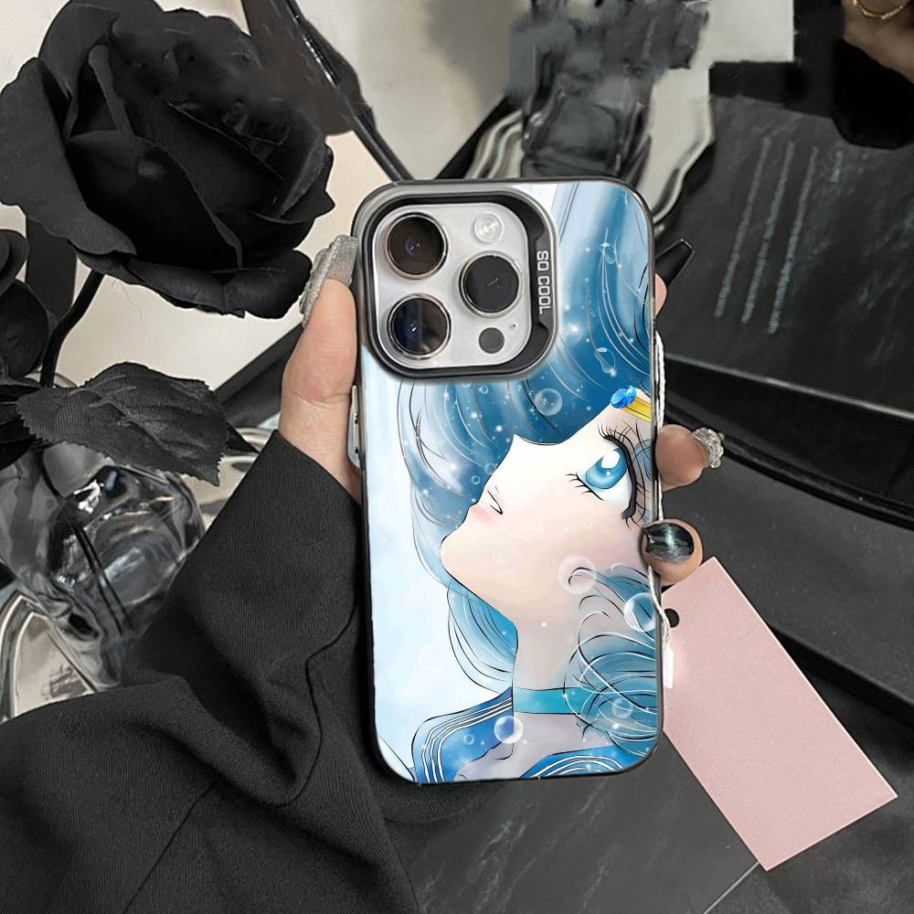 Cartoon Sailor M-Moon Phone Case For IPhone 16 17 15 14 12 13 Pro Max Black Color Shockproof Cover