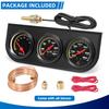 MH 2Inch 52Mm Triple Gauge Set, Oil Pressure Gauge (0-150PSI) Water Temperature (100°F-280°F) Voltmeter Car Auto 3 Gauges Kit