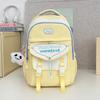Cute Color Blocked Letter Printed Student Leisure Backpack With Pendant Plush