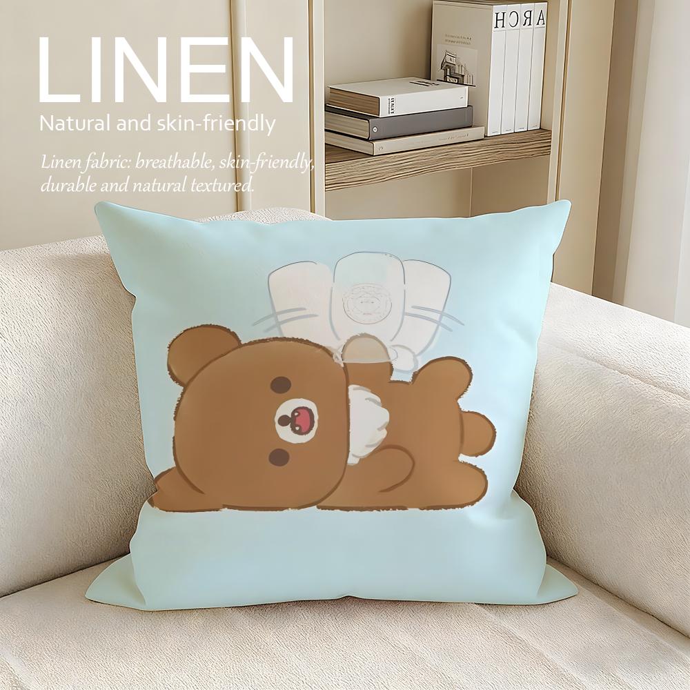 Cute Rilakkuma Cushion Cover Pillowcase Set Pcs x x Breathable Washable Sofa Cushion Cover