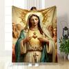 Immaculate Heart Mary Blanket  Printed Blanket for Living Room Bed Couch Lunch Break Soft Cozy Blanket for Friend's Festival Gift