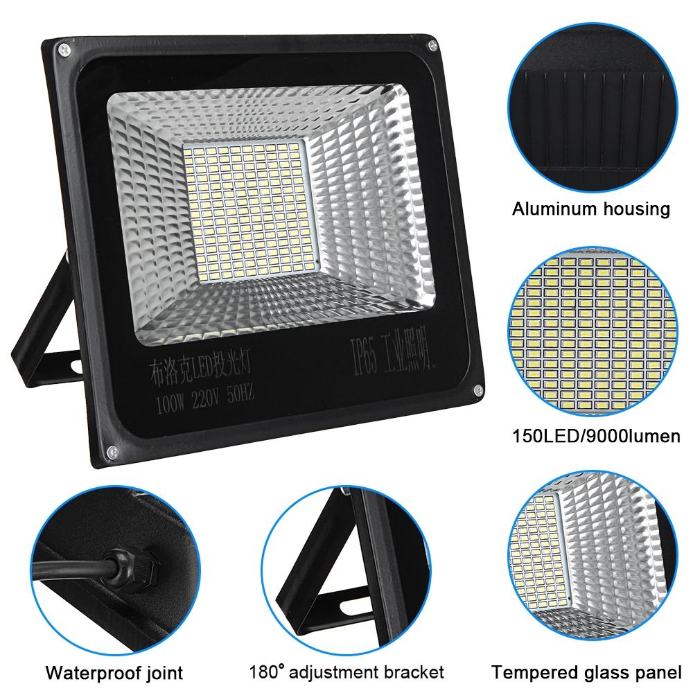 100W 150 LED 9000LM Waterproof Flood Wall Light Outdoor Super Bright Outdoor