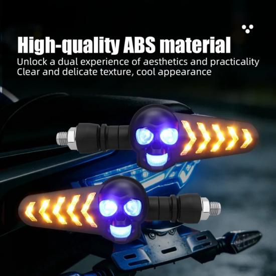 Motorcycle Flashing Lights Motorcycle LED Dual Color Turn Signal Light 12V White Yellow Running Lamp Motorcycle Indicator Lamp
