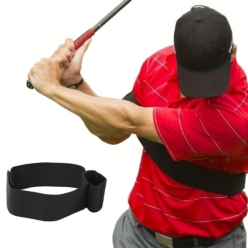 Golf Swing Training Arm Band Golf Hand Posture Corrector Adjustable Nylon Elastic Training Belt for Improving Distance Accuracy