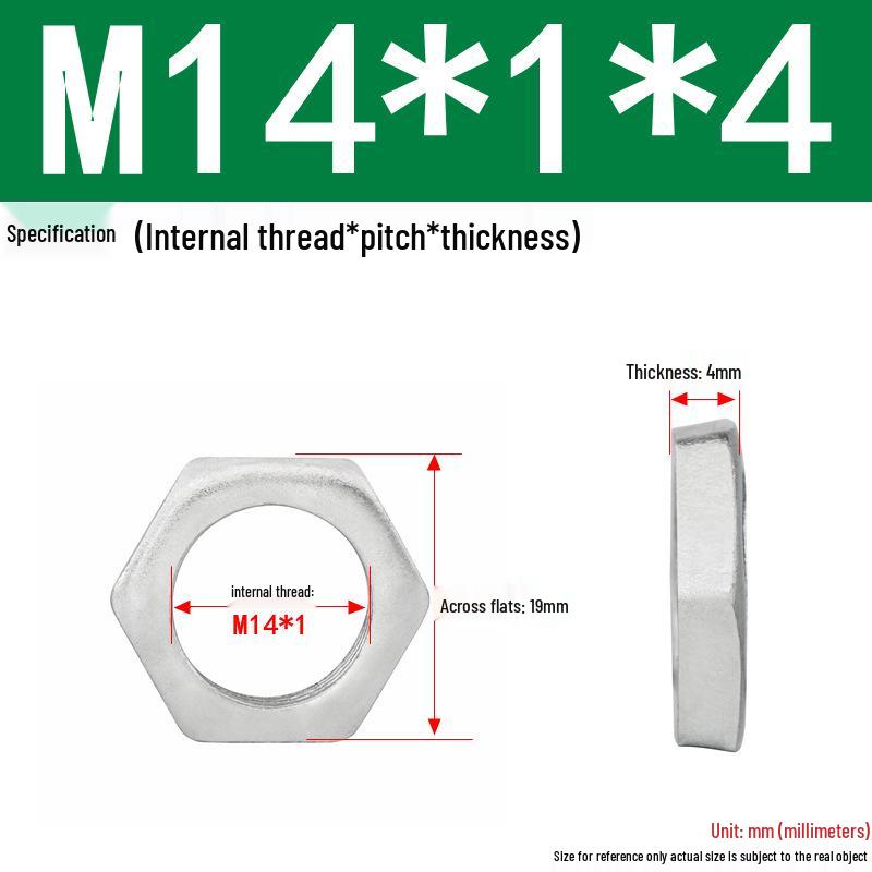 GB808 White Zinc Hex Thin Nut, Fine Thread, Lamp-Type, M6-M30