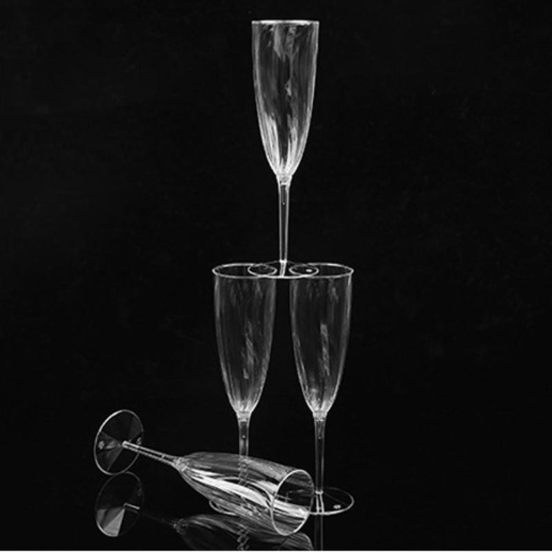 4 ks/8 ks vysoce kvalitní svatební flétna na šampaňské, kreativní jednorázové plastové svatební poháry na šampaňské, nádobí na pití na párty