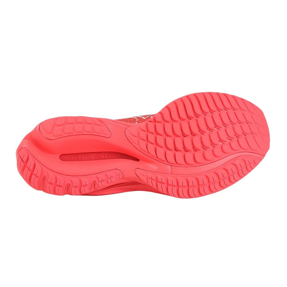 Mizuno Wave Rider 27 Running Thick 2E Shoes, Jogging, Marathon, Training, Sports, Lightweight, Resilient, Sole, Men's, Red/White, 22.5 cm,