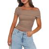 Autumn Backless One-Shoulder Shirred Top for Women