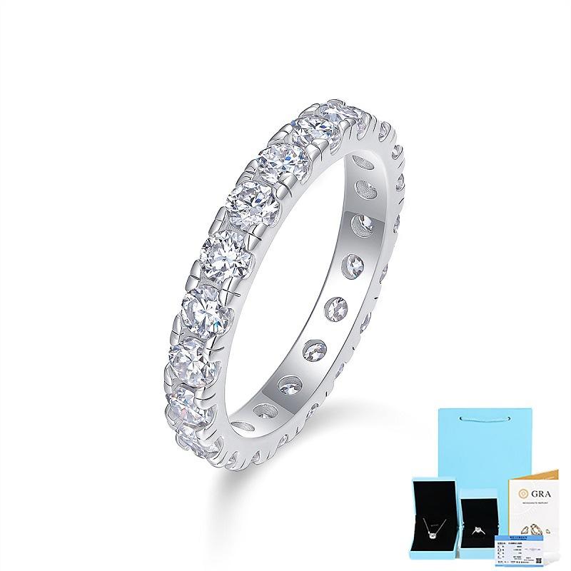 

Срібний перстень S925 з муасанітом 3 мм, закритий перстень, ювелірні вироби No. 6