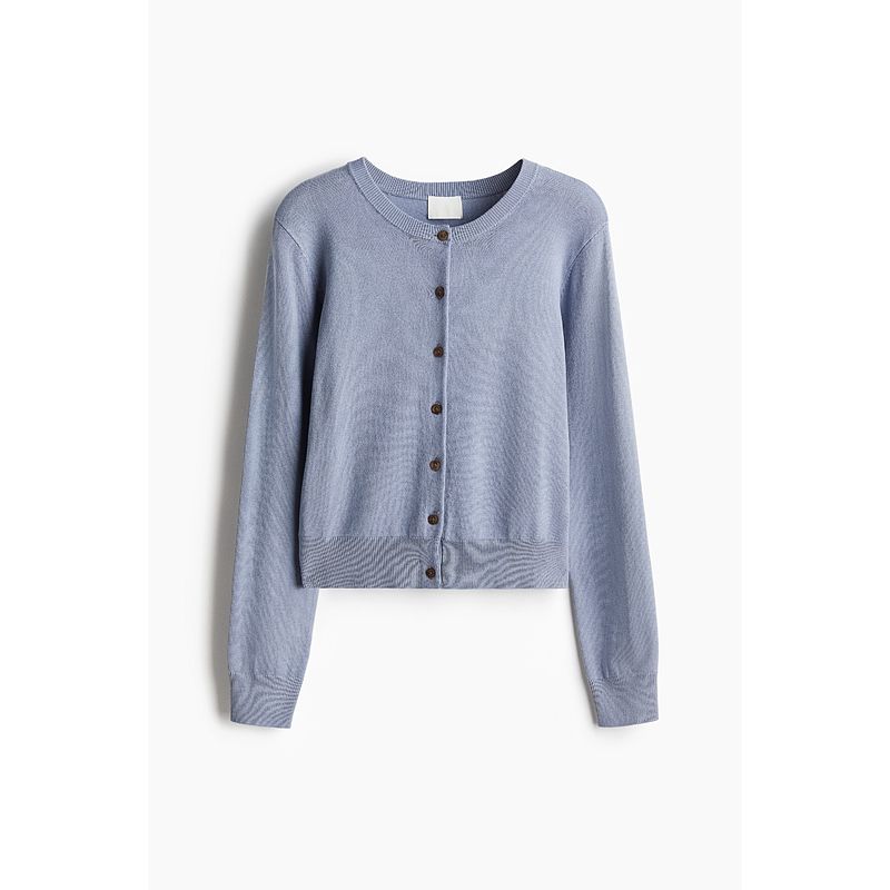 

HM Женская одежда Шерстяной свитер 2025 Лето Новый Короткий кардиган Тонкий Красный Вязаный Верхняя одежда 0579541 Light gray blue 155/76