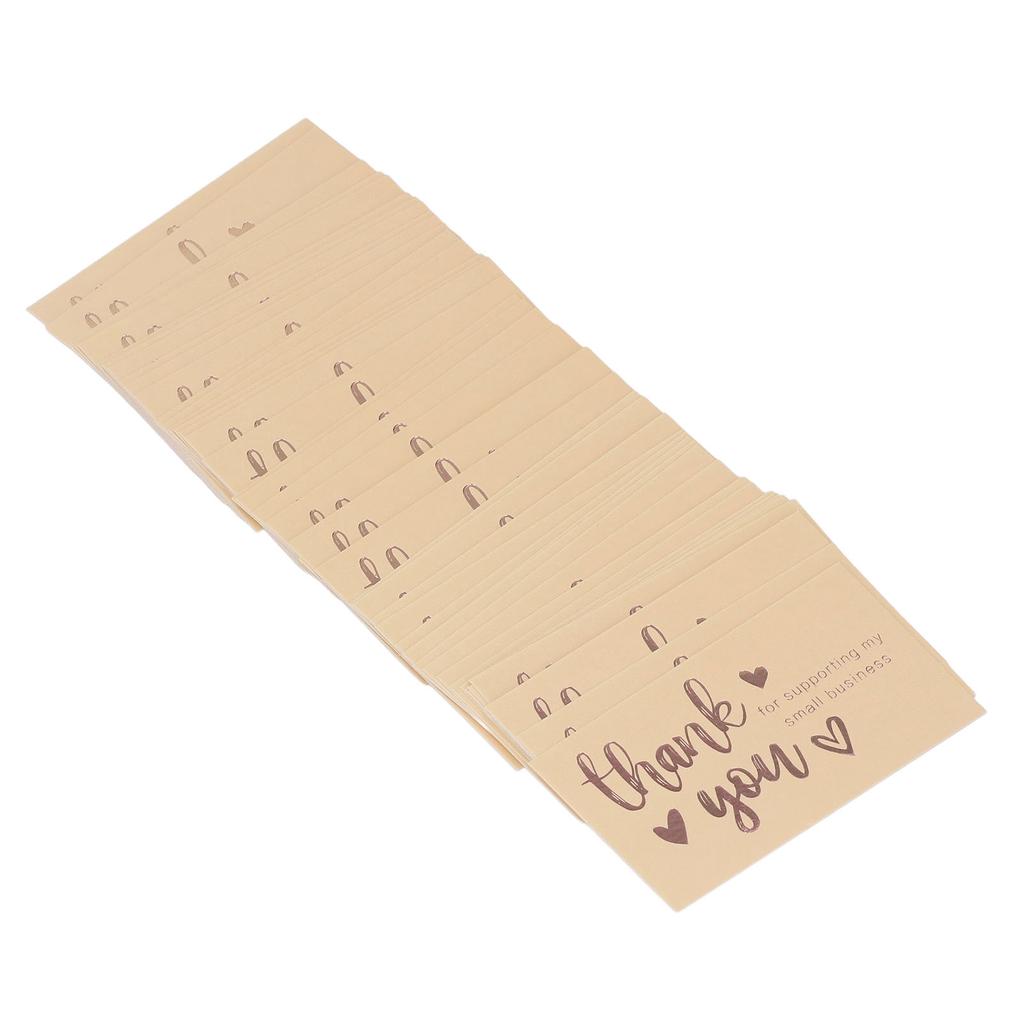 200Pcs Thank You Cards Gold 3.5x1.9inch Business Thank You Paper Card for Online Retail Store