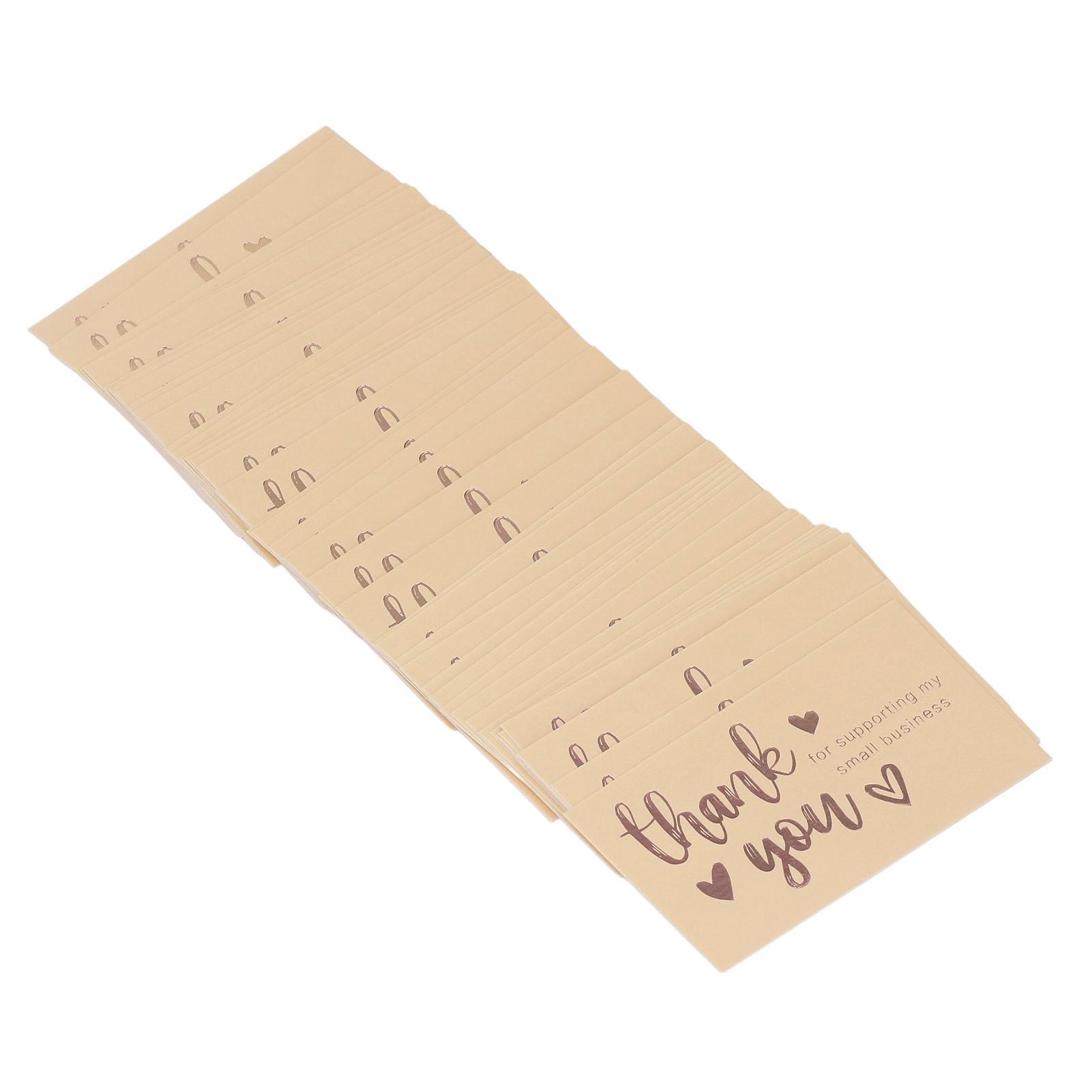 

200 шт. открыток с благодарностью, золотые 3,5x1,9 дюйма, деловая бумажная открытка с благодарностью для интернет-магазина