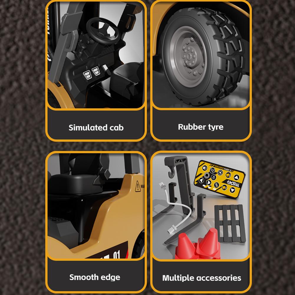 Remote Control Mini Rc Car Forklift Truck 1:64 Desktop Alloy Simulation Engineering Vehicle Sound Emulation Children'S Toys