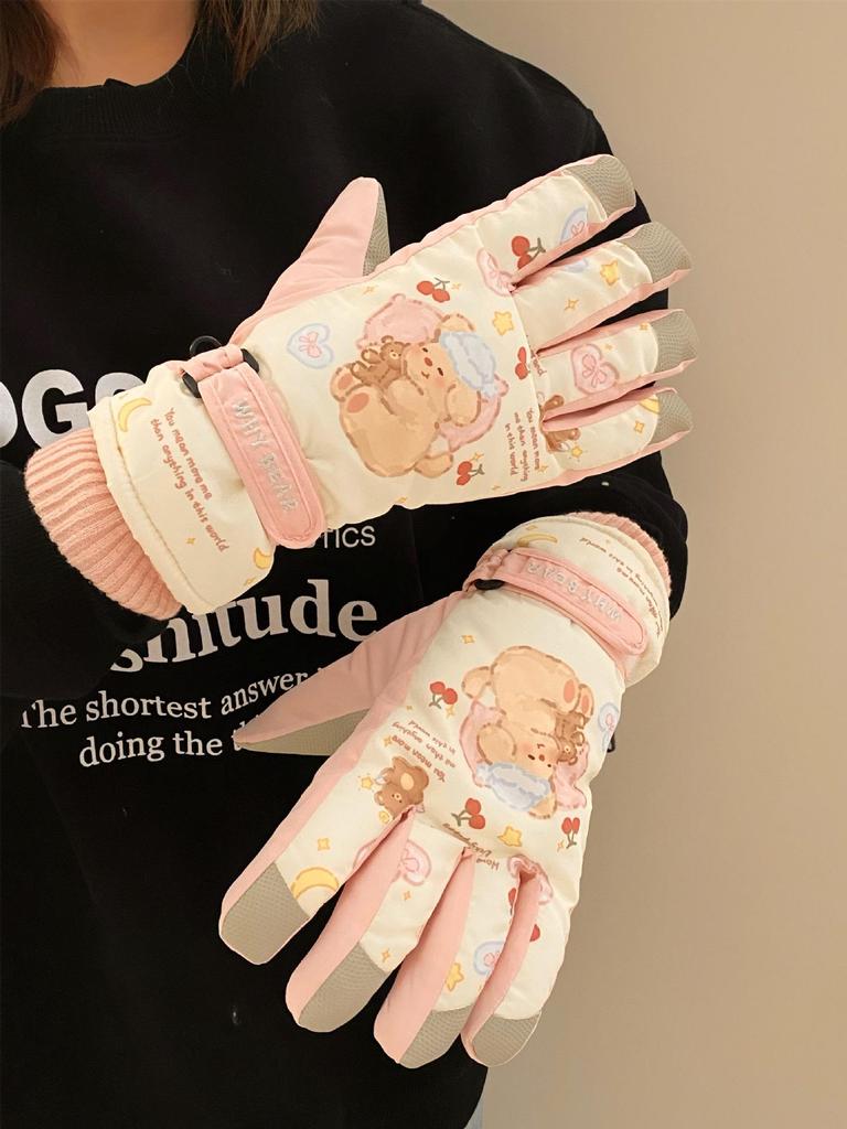 2026 Year of the Horse Women's Super Warm Winter Fingerless Cycling & Ski Gloves - Windproof for Outdoor Sports & Electric Scooters.