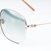 GUCCI Cross Choker Gradient Lenses Metallic Square Sunglasses Unisex Couples