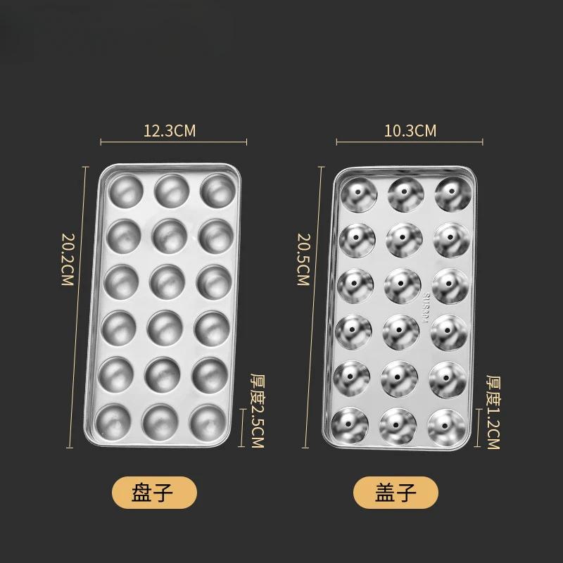 304 Stainless Steel Ice Tray Household Ice Box with Lid Bar Ice Ball Ice Cube Mold Quick-frozen Ice Cube Artifact Ice Mold