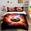 Fiery Soccer Ball Bedding Set Bedding set (1 duvet cover, 2 pillowcases, duvet not included)