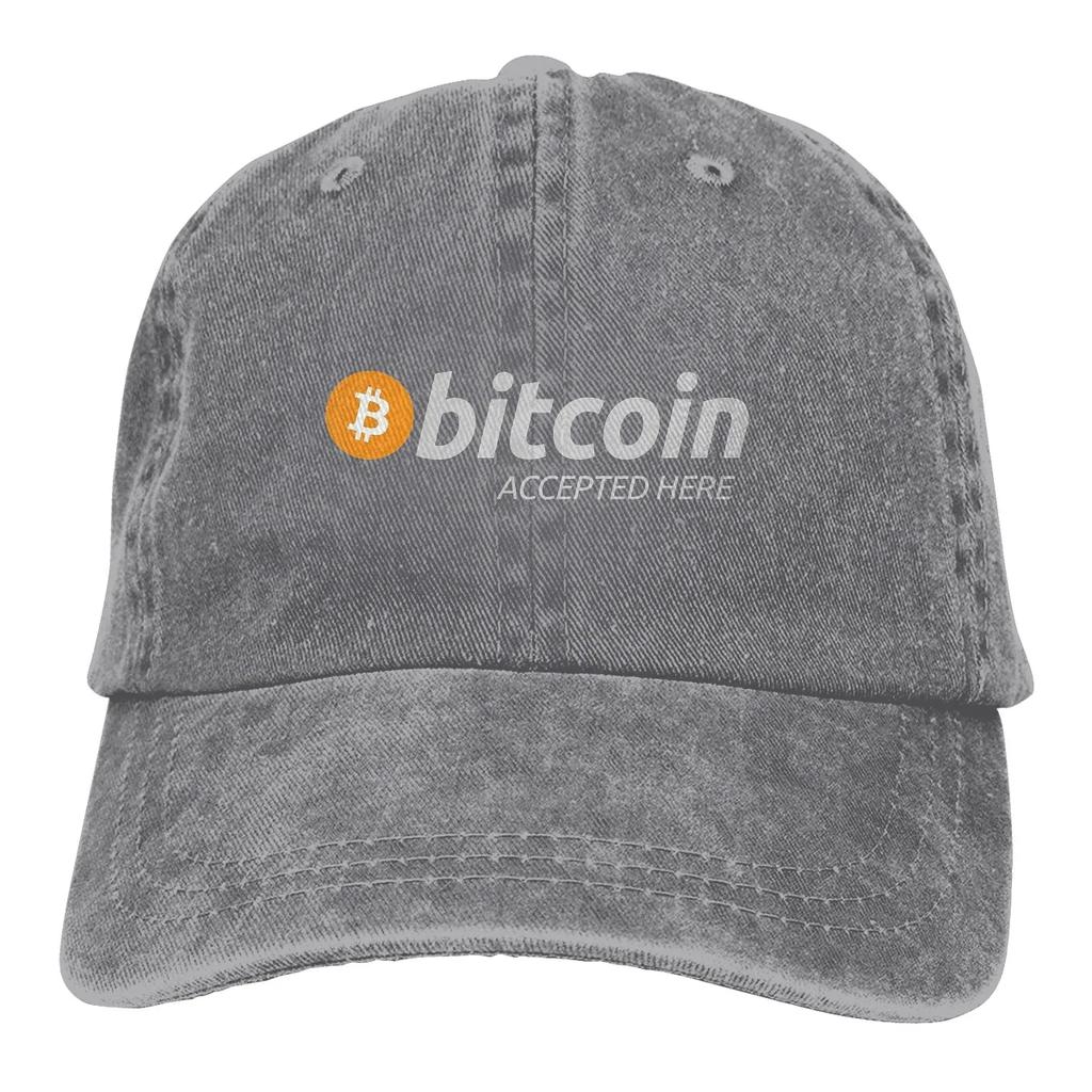 Pure Color Dad Hats Accepted Here BTC Womens Hat Sun Visor Baseball Caps Bitcoin Cryptocurrency Miners Meme Peaked Cap