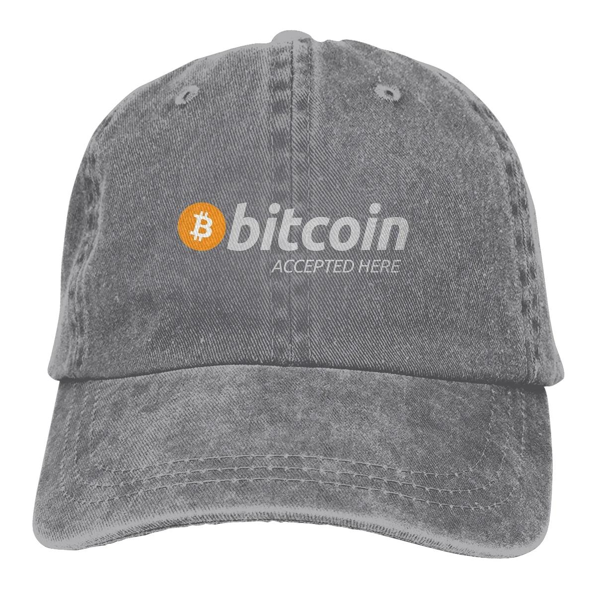 Pure Color Dad Hats Accepted Here BTC Womens Hat Sun Visor Baseball Caps Bitcoin Cryptocurrency Miners Meme Peaked Cap Adjustable