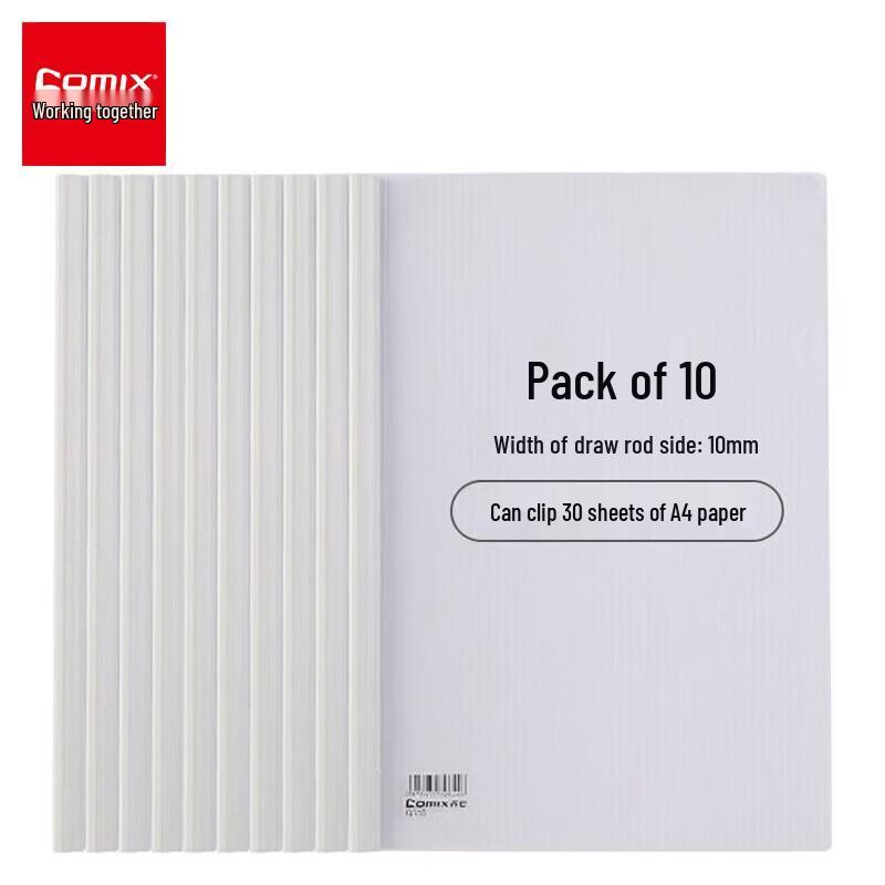 COMIX A4 Retractable Rod Report File Folder, 10-Pack