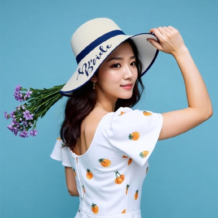 Comfortable Bridal Event Sun Hat With Breathable Straw Design And Large Brims for Daily Wear and Special Occasion