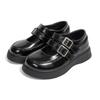 Kids' Black Leather Loafers - Comfortable, Versatile, Soft Sole, Velcro Closure for School