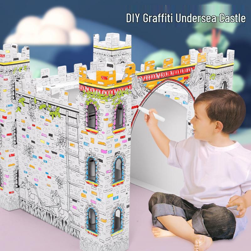 

Large DIY Cardboard Castle for Creative Children s Education 1