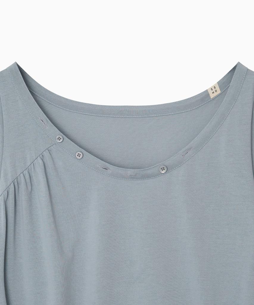 Ohesio One-Shoulder Wrap T-Shirt, Gray