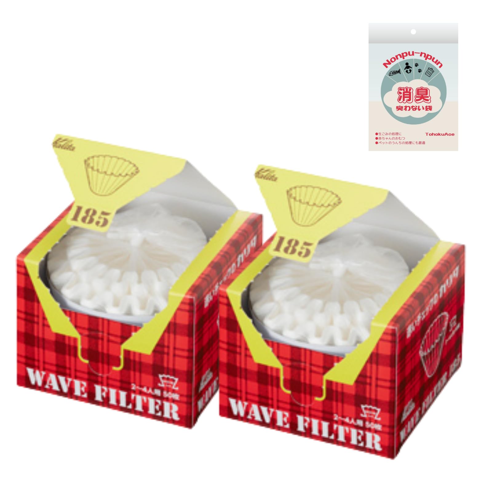 

Калита Дриппер 185 Кофейный фильтр x Оригинальный дезодорирующий пакет Волнообразный KWF-185 (50 шт. в упаковке по 2 штуки) белый