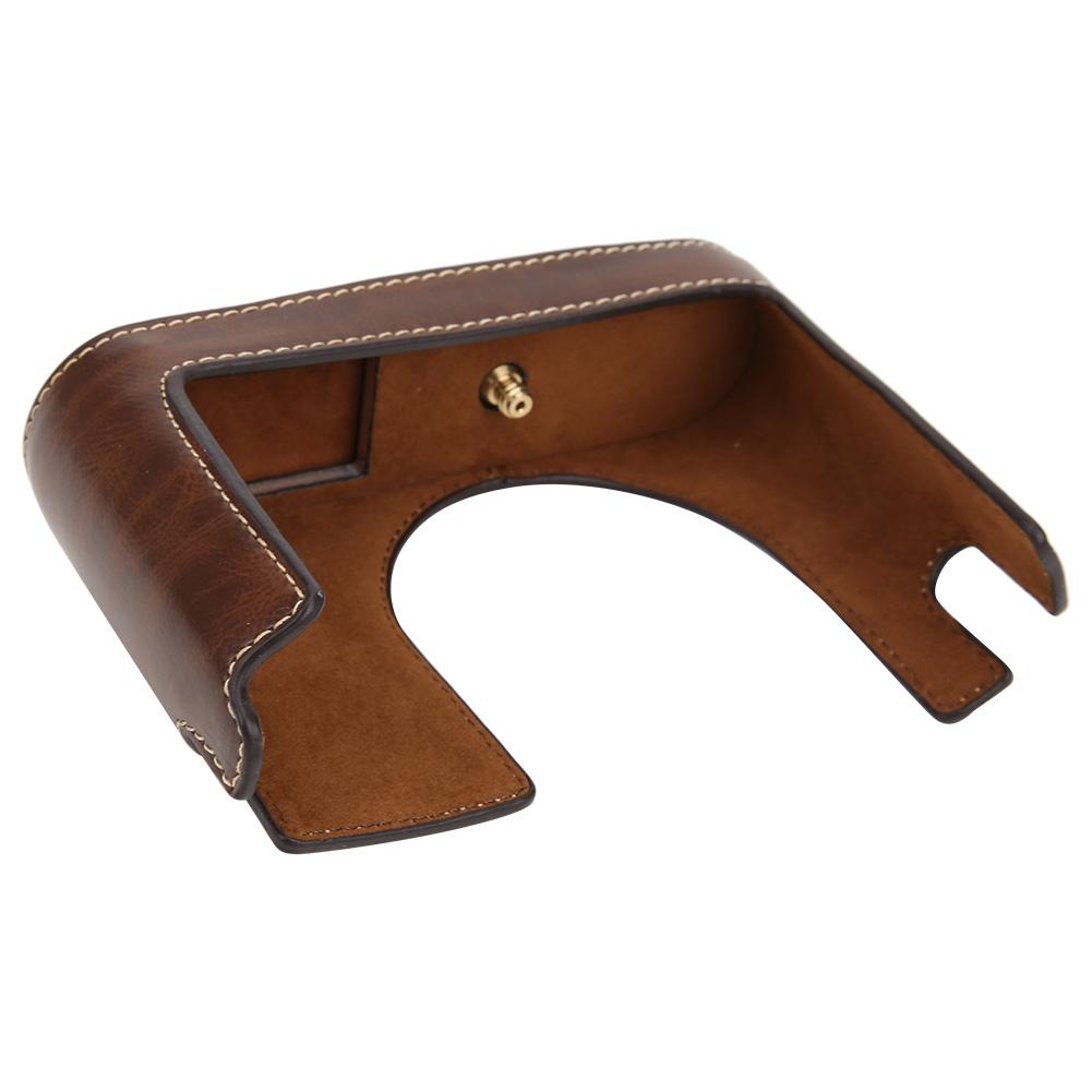 PU Leather Case Protective Half Body Cover Shell for Leica Q Cameracoffee