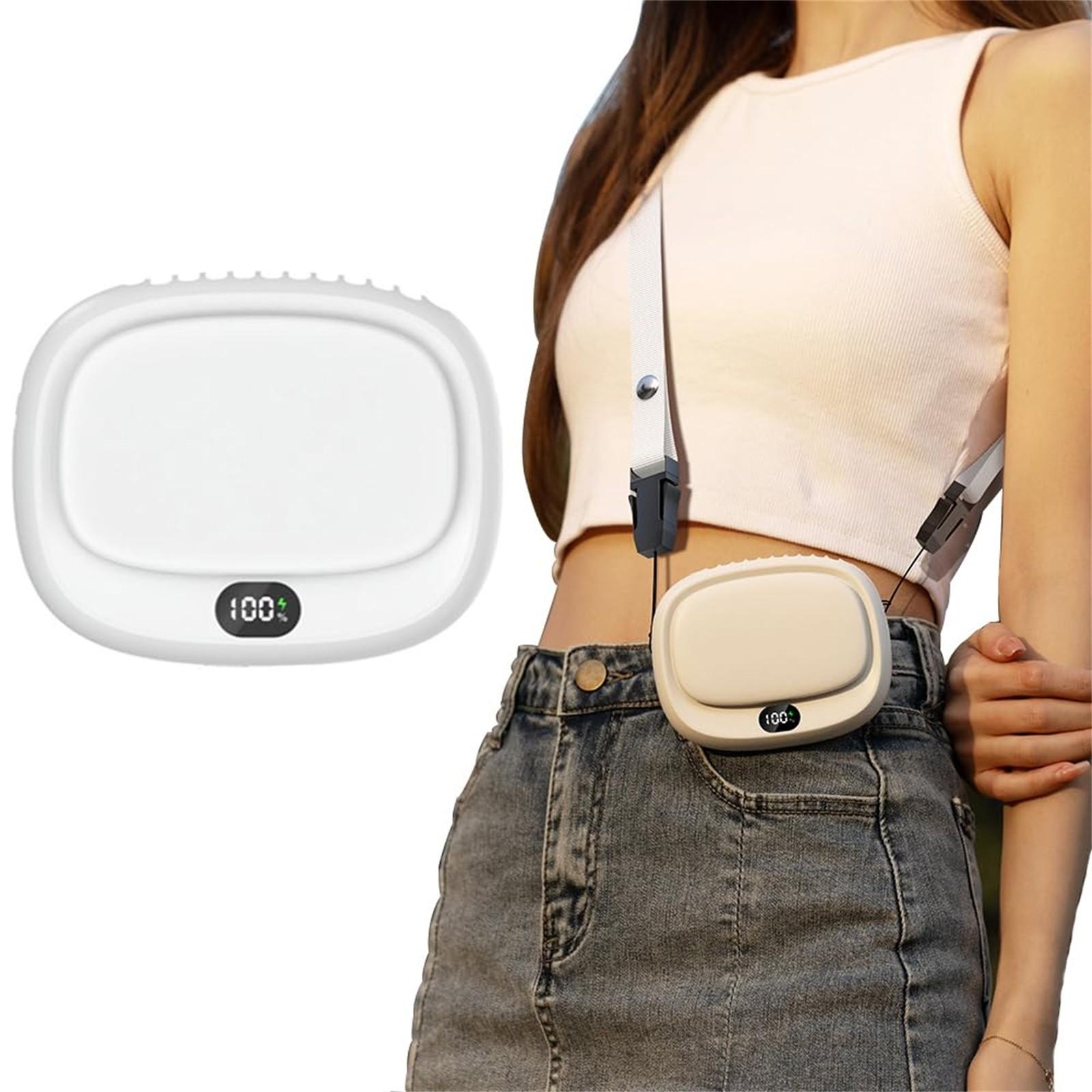 

Портативный вентилятор, 5 скоростей, регулируемый поясной вентилятор, USB-вентилятор, тихий маленький персональный вентилятор для дома, путешествий на открытом воздухе One Size белый