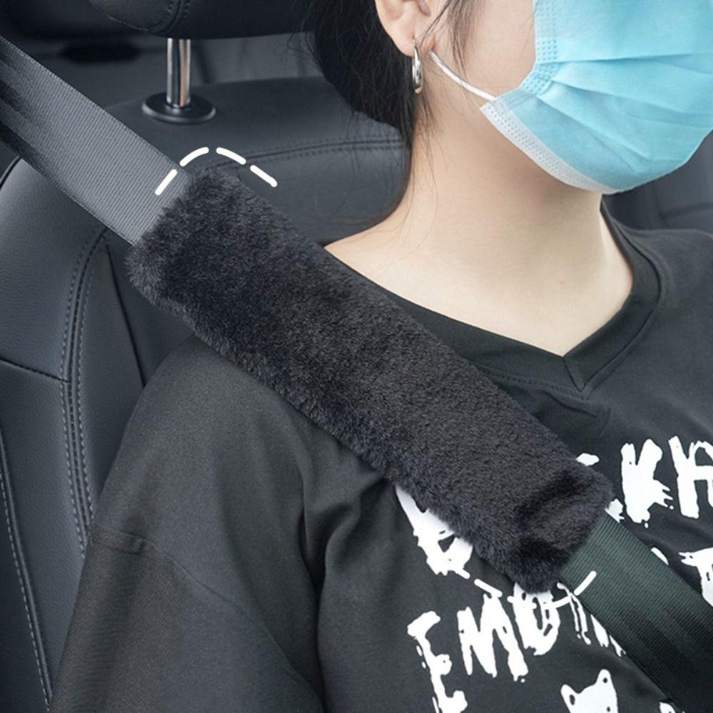 Comfortable Car Seat Belt Cover Soft Plush Safety Belts Protector  Auto Decoration