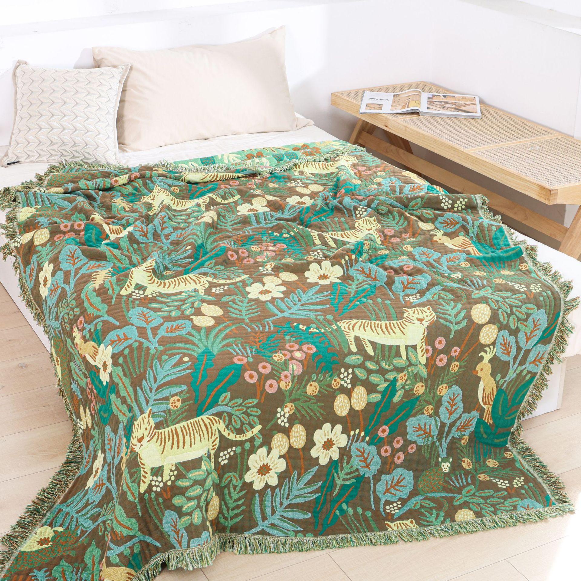 

Нескользящее полотенце для дивана, Полотенце-плед, Покрывало, Четырехслойная хлопковая марля, Высокое качество, Четыре сезона, 150*200 см 150x200cm зелёный